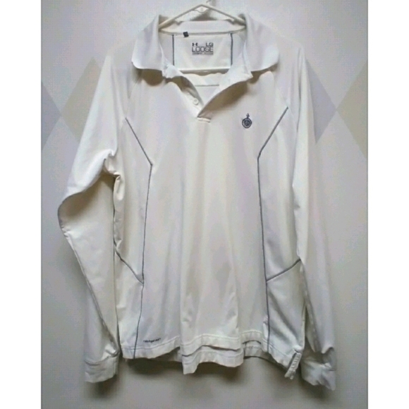 Under Armour white mens long sleeved polo coldgear - Picture 1 of 12